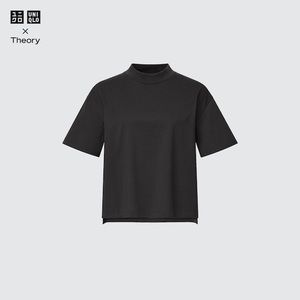 AIRism Cotton Mock Neck Short-Sleeve T-Shirt (Theory)